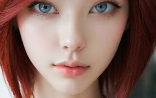 AI girl with red hair wallpaper