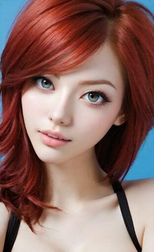 AI girl with red hair wallpaper