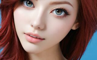 AI girl with red hair wallpaper