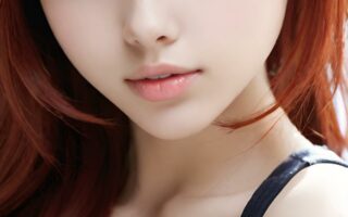 AI girl with red hair wallpaper