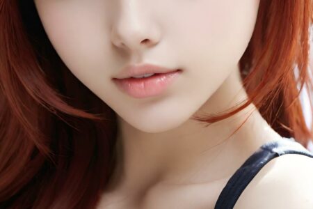 AI girl with red hair wallpaper