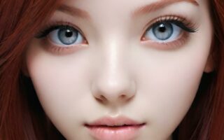 AI girl with red hair wallpaper