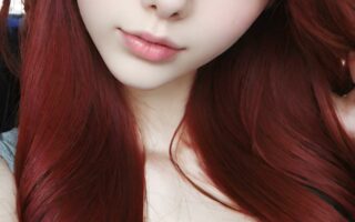 AI girl with red hair wallpaper