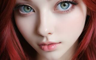AI girl with red hair wallpaper