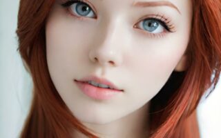 AI girl with red hair wallpaper