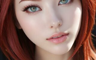 AI girl with red hair wallpaper