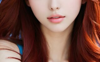 AI girl with red hair wallpaper