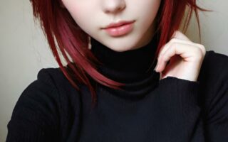 AI girl with red hair wallpaper