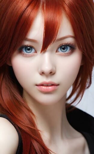 AI girl with red hair wallpaper