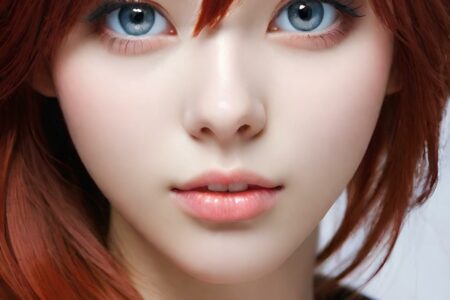 AI girl with red hair wallpaper