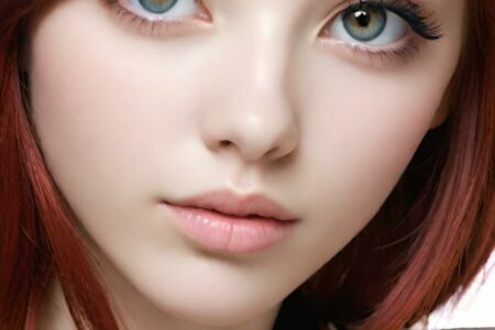 AI girl with red hair wallpaper