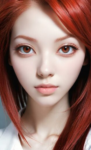 AI girl with red hair wallpaper