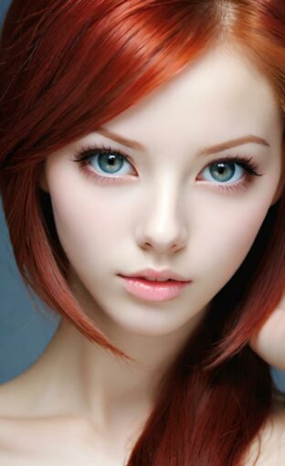 AI girl with red hair wallpaper