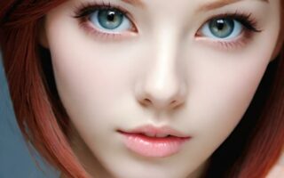 AI girl with red hair wallpaper