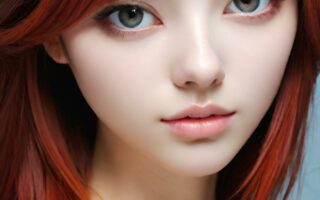 AI girl with red hair wallpaper