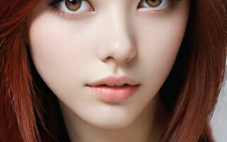AI girl with red hair wallpaper