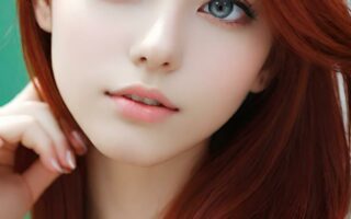 AI girl with red hair wallpaper