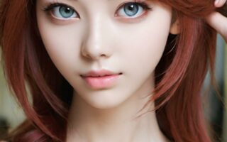 AI girl with red hair wallpaper