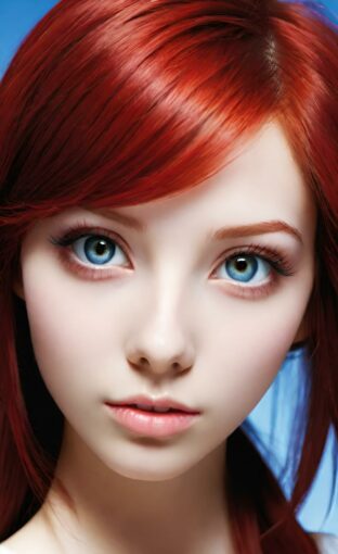 AI girl with red hair wallpaper