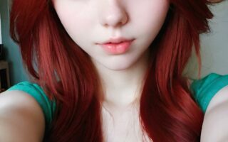 AI girl with red hair wallpaper