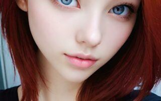 AI girl with red hair wallpaper