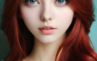 AI girl with red hair wallpaper