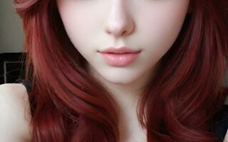 AI girl with red hair wallpaper