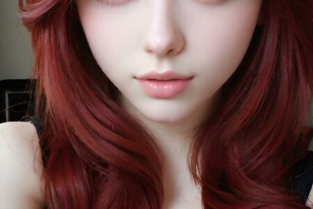 AI girl with red hair wallpaper
