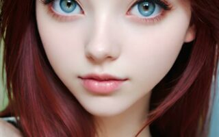 AI girl with red hair wallpaper