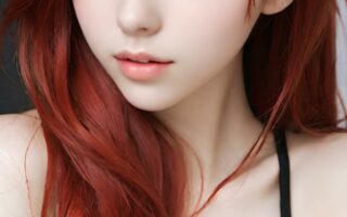AI girl with red hair wallpaper
