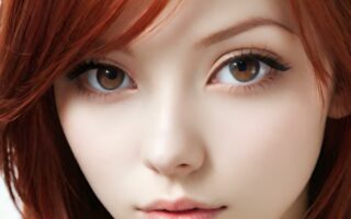 AI girl with red hair wallpaper