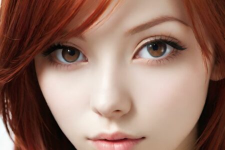 AI girl with red hair wallpaper