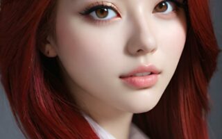 AI girl with red hair wallpaper