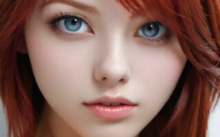 AI girl with red hair wallpaper