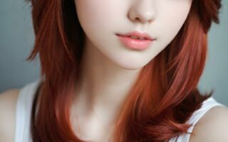 AI girl with red hair wallpaper