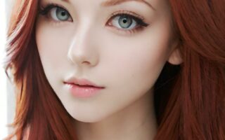 AI girl with red hair wallpaper
