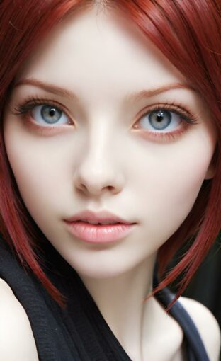 AI girl with red hair wallpaper